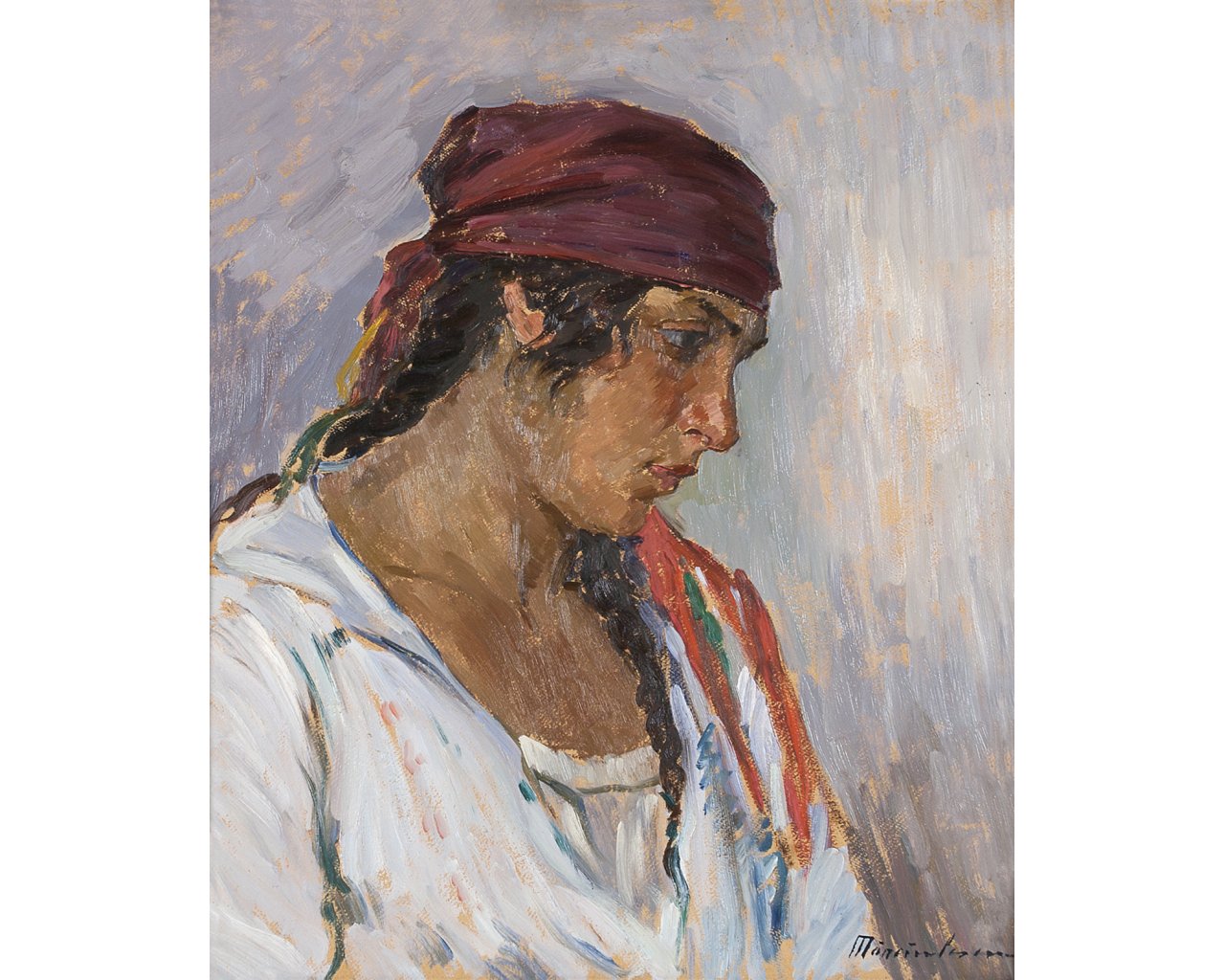 The Purple Scarf by Apostol Manciulescu