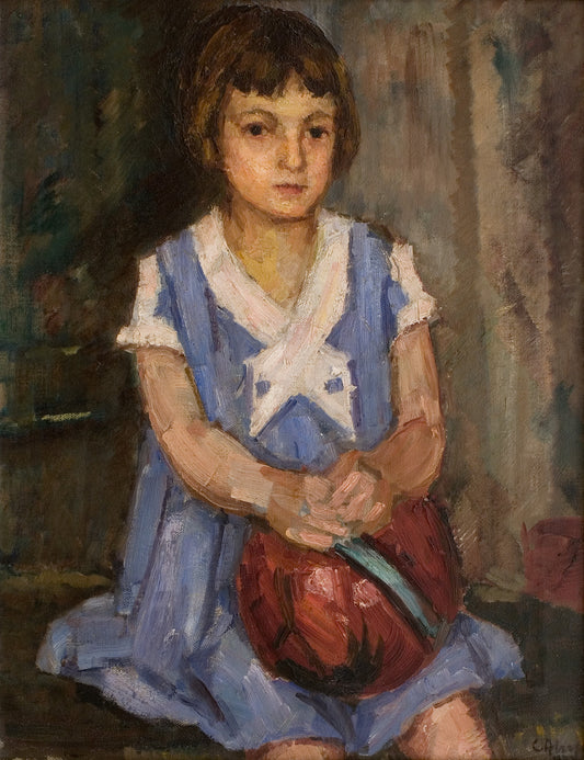 Little Girl with a Ball by Calin Alupi