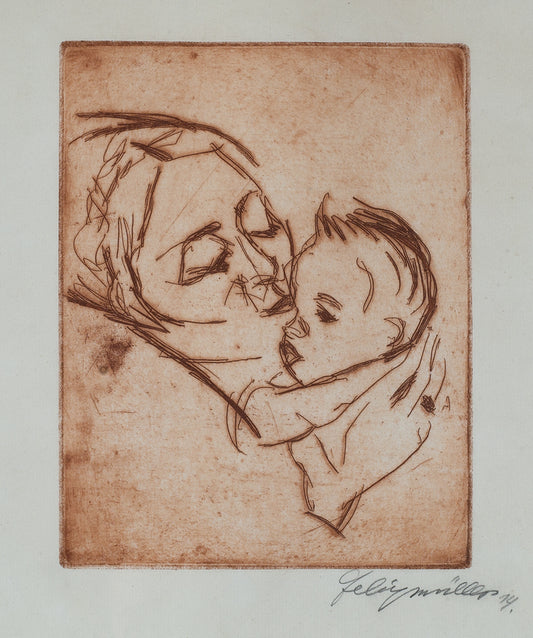 Mutter mit Kind(Mother with Child) by Conrad Felixmuller