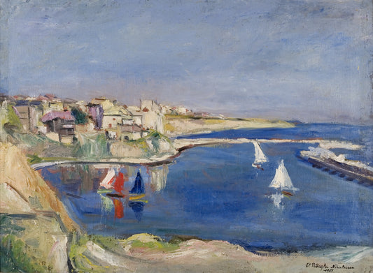 Landscape with Yolas Sailing Boats by Elena Petraglu Niculescu