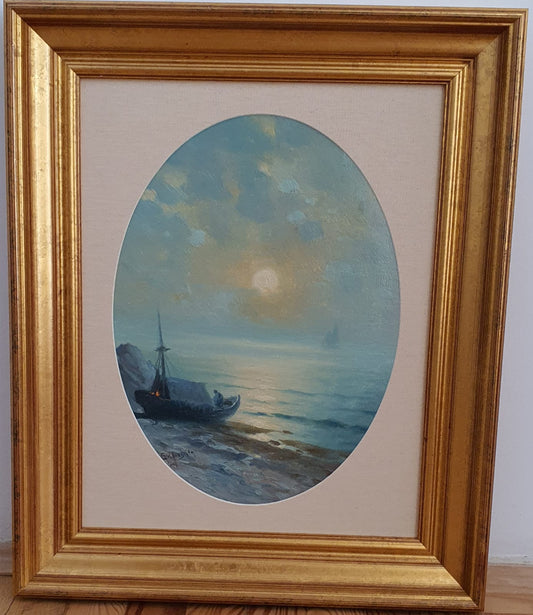 Landscape with Ships by Eugen Gorski