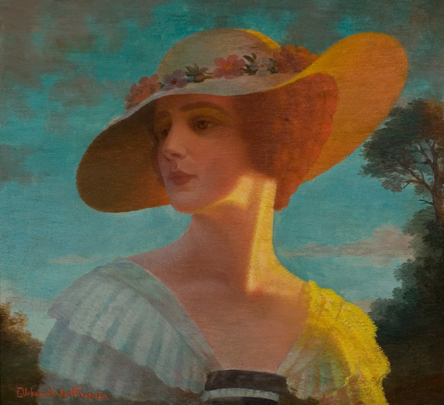 Woman with Sun Hat by Eugeniusz Urbanski de Nieczuja