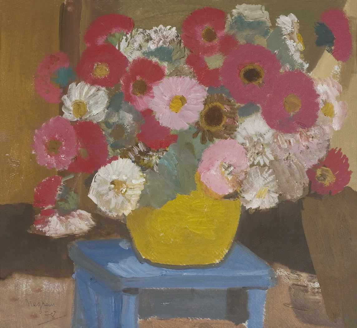 Flowers Pot on a Blue Chair by Ion Popescu Negreni