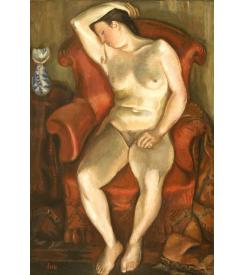 Naked in a Red Armchair by Iosif Iser