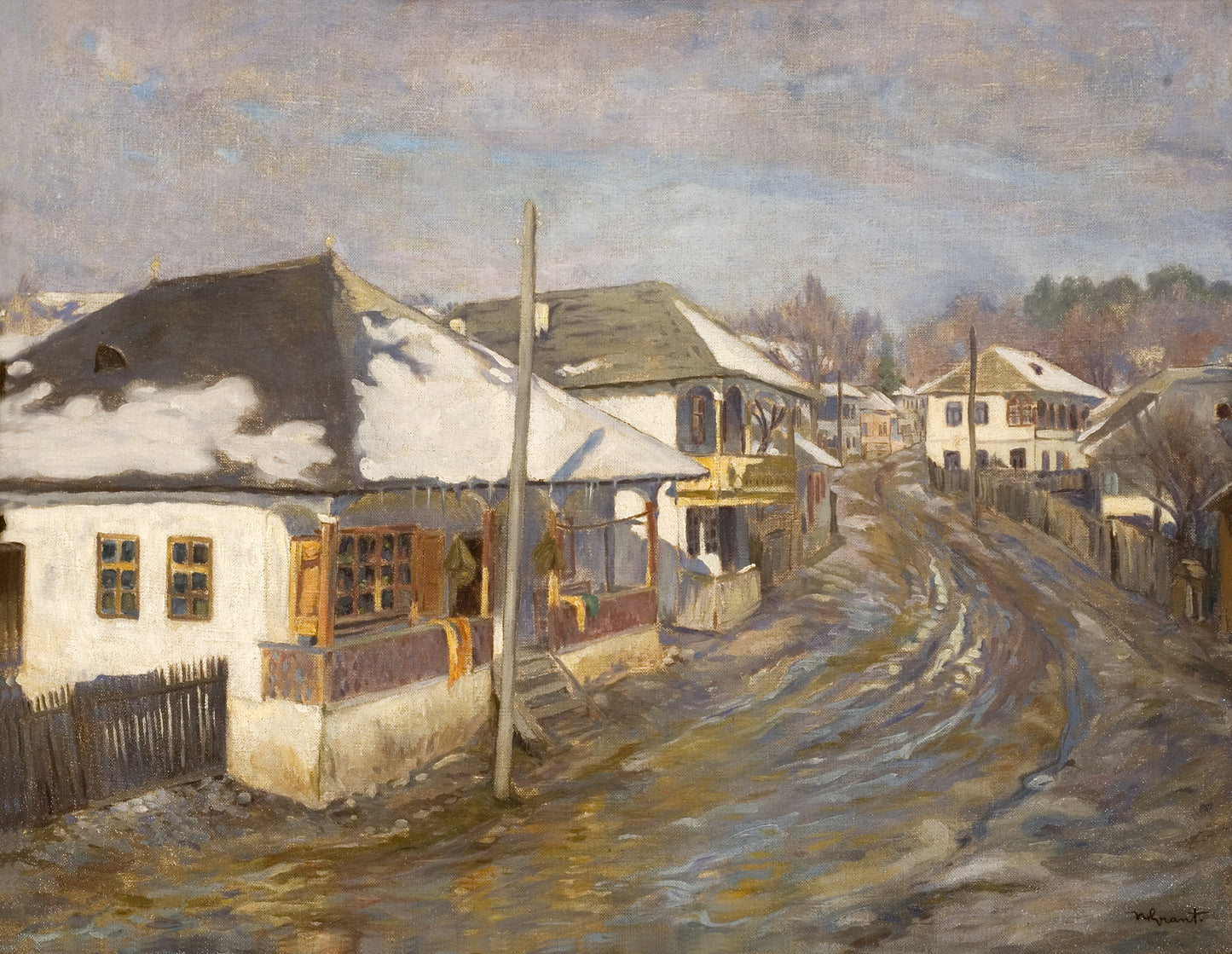 Winter over the Village by Nicolae Grant