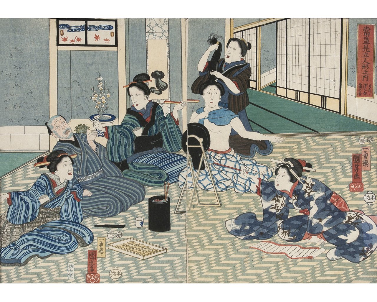 Six Characters by Utagawa Kuniyoshi