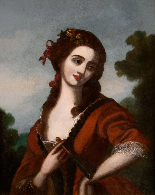 Young Woman With a Fan by Unknown