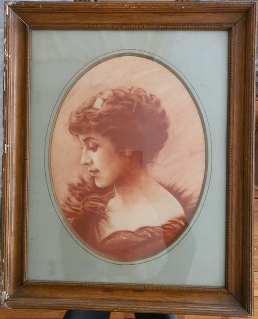 19th-20th Century French School-Young Woman Portrait by Unknown